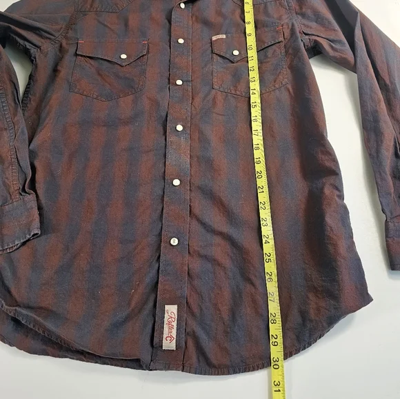 rafter c pro flex Pearl Snap Medium M Western Rodeo Long Sleeve Checkered - Picture 7 of 7